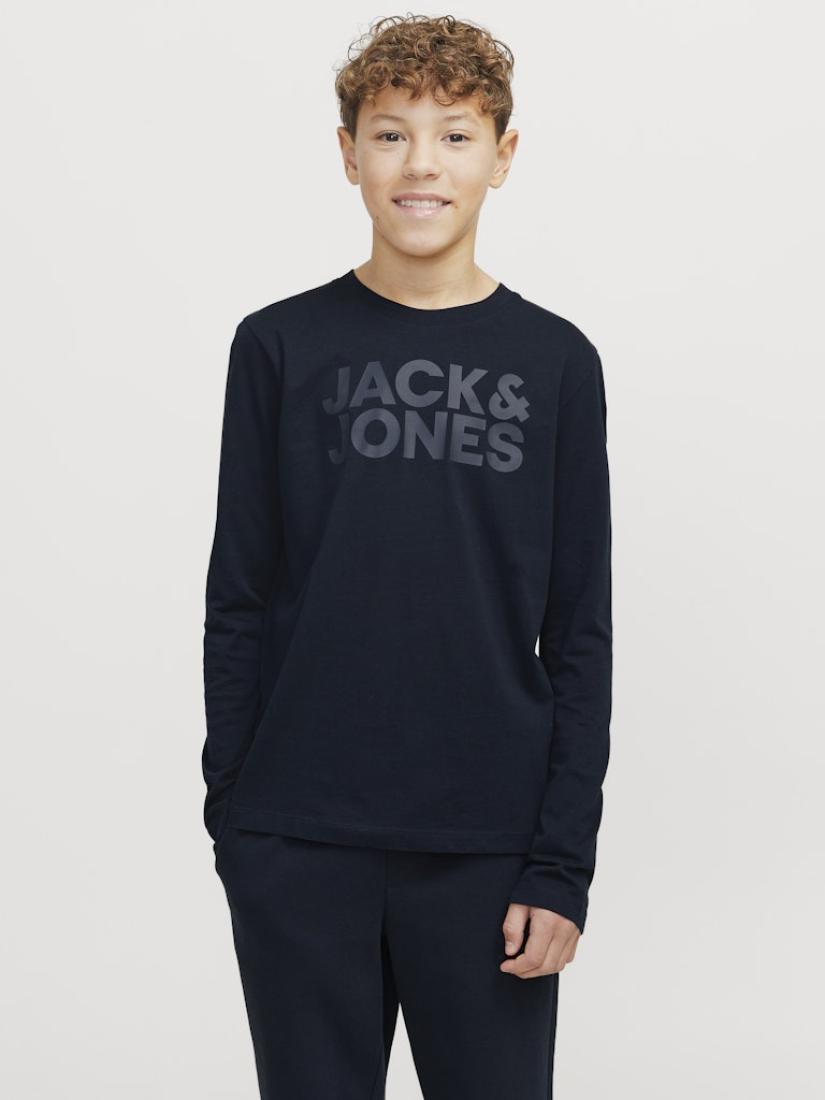 Μπλούζα μακρυμάνικη αγόρι "Jack & Jones" μπλε- Οργανικό βαμβάκι