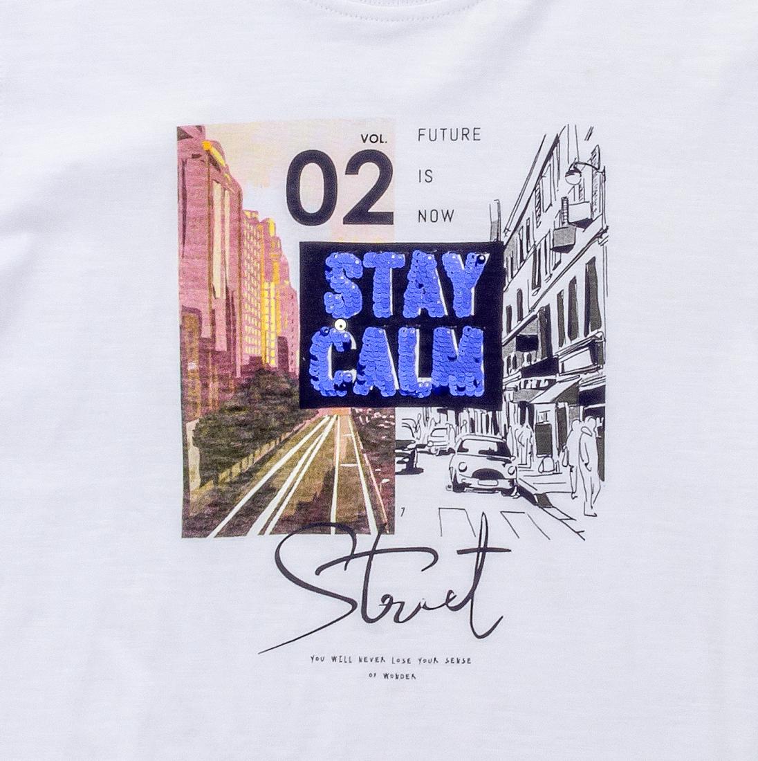 Μπλούζα "Stay calm" λευκή