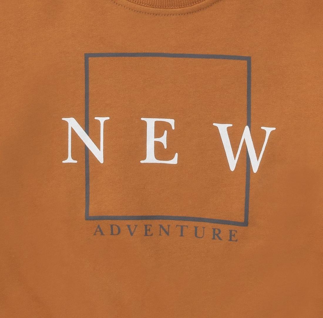 Μπλούζα φούτερ "New adventure" πορτοκαλί