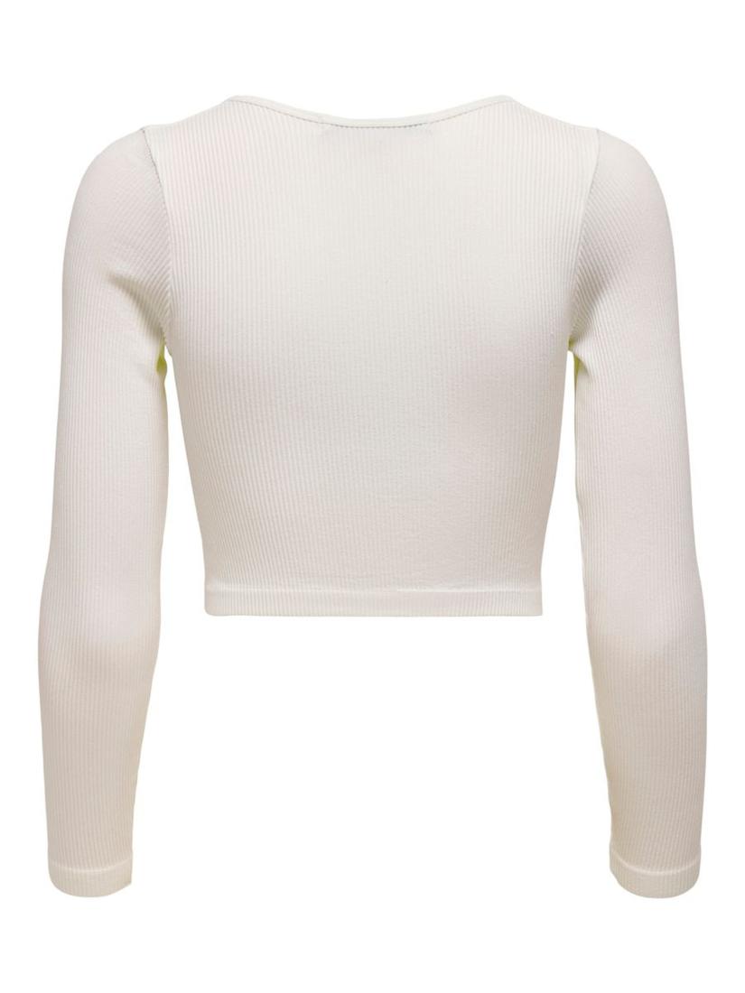 Πουλόβερ "GWEN" cropped top εκρού