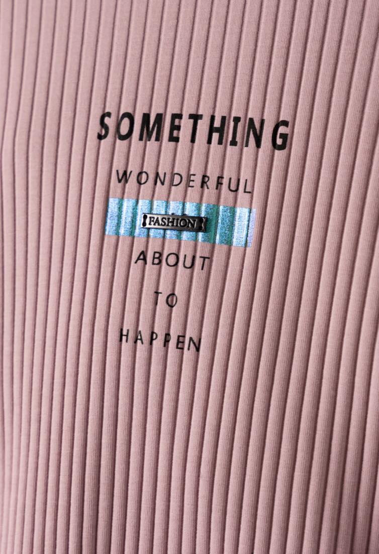 Μπλούζα μακρυμάνικη κορίτσι "Something wonderful" ροζ