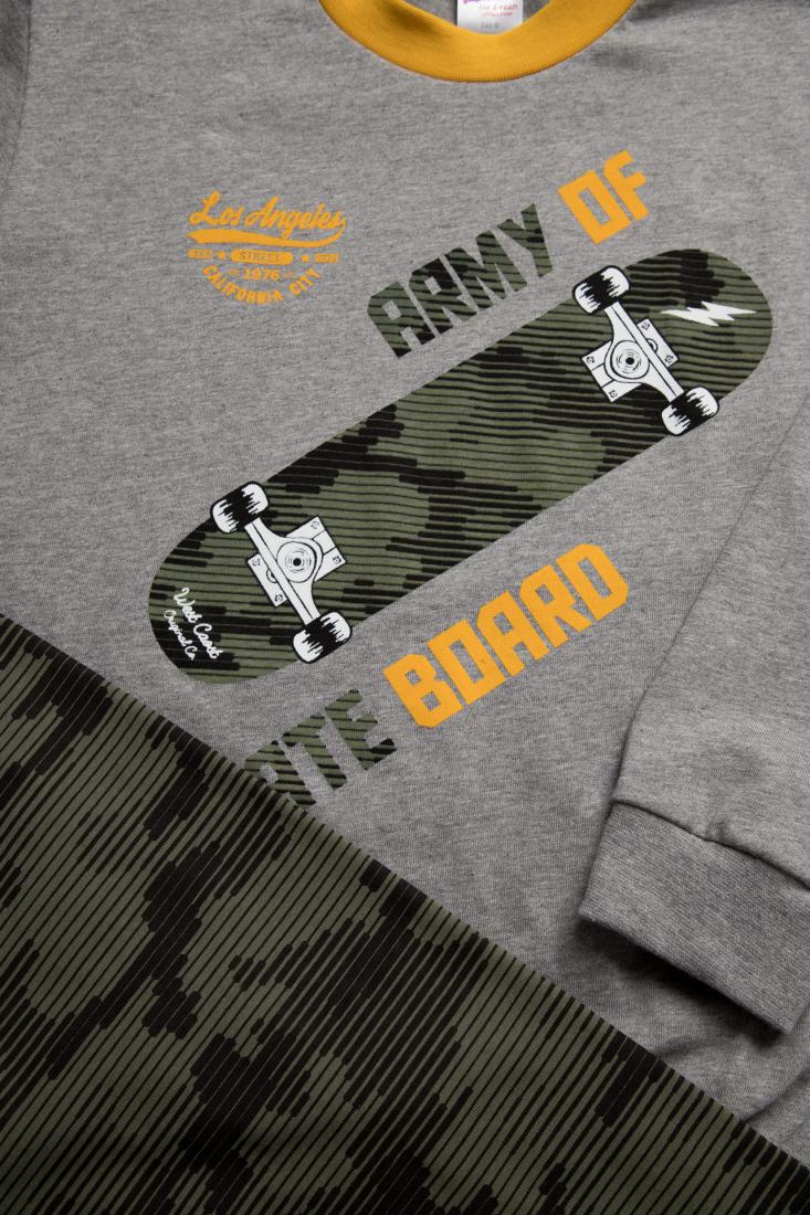 Πυτζάμα "Army of skate board" γκρι μελανζέ