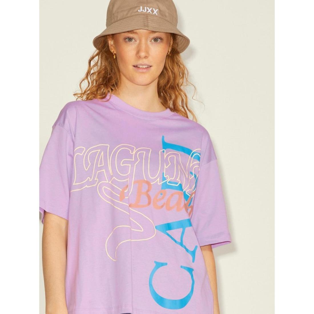 Μπλούζα oversize "Laguna Beach Call" λιλά