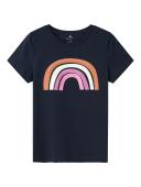 Μπλούζα κοντομάνικη κορίτσι "Rainbow" μπλε