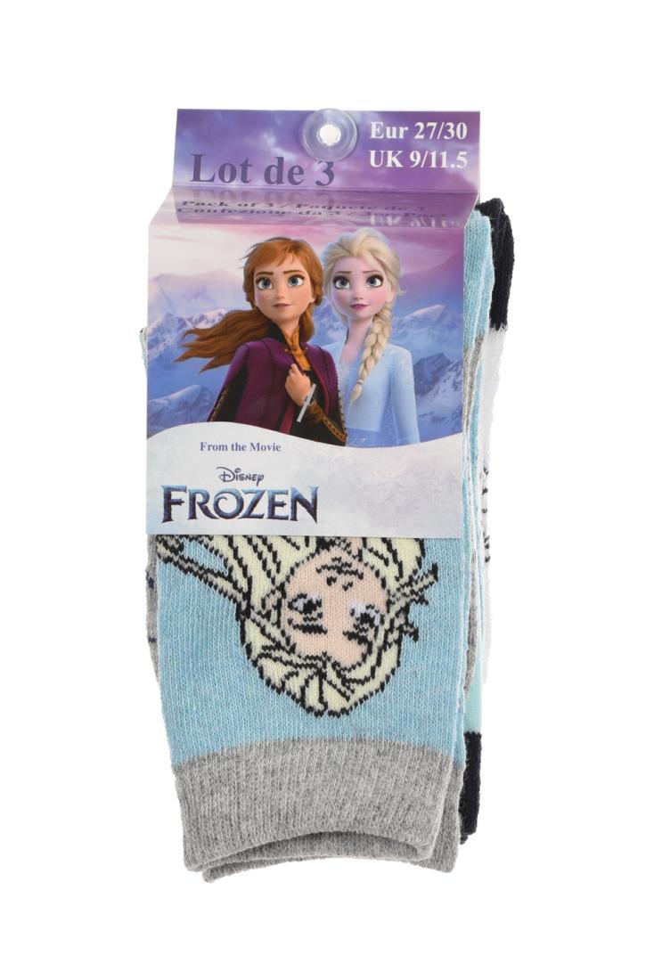 Σετ 3 ζευγάρια κάλτσες "Frozen" γαλάζιες