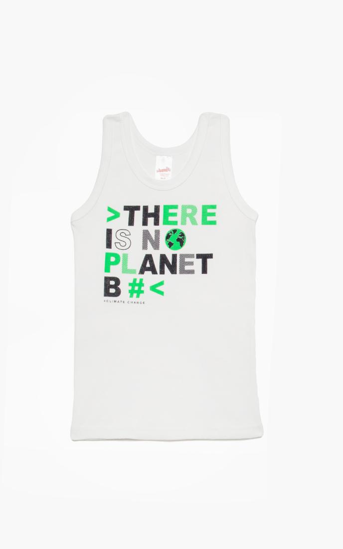 Φανέλα αμάνικη "There is no planet B" λευκή