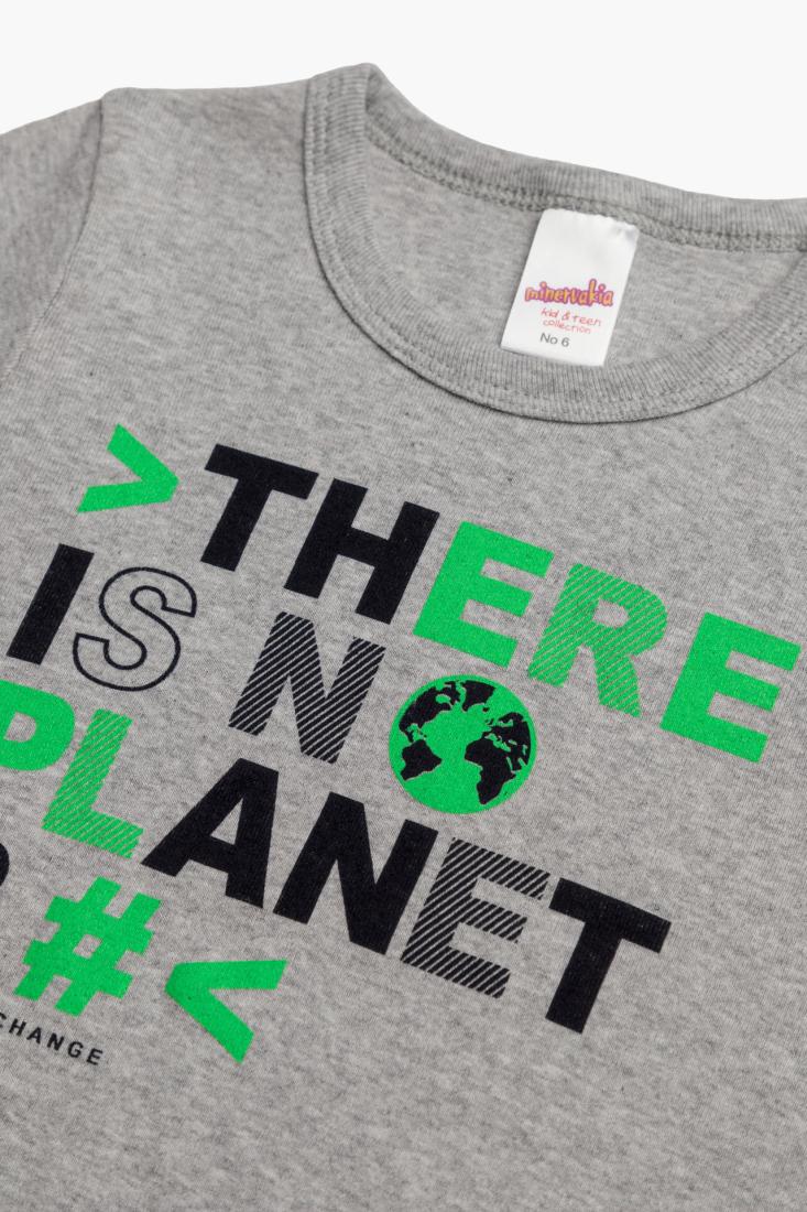 Φανέλα κοντομάνικη "There is no planet B" μελανζέ