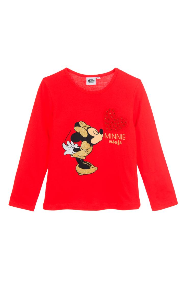 Μπλούζα κορίτσι Minnie Mouse "Kiss the heart" κόκκινη