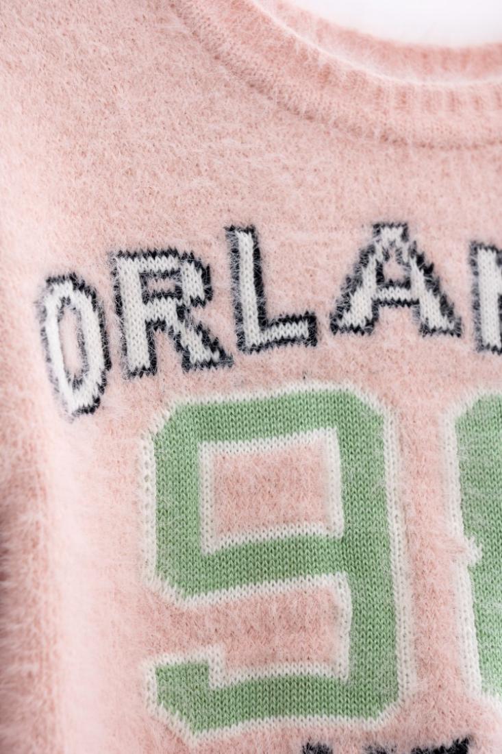 Πουλόβερ crop top "Orlando" σομόν