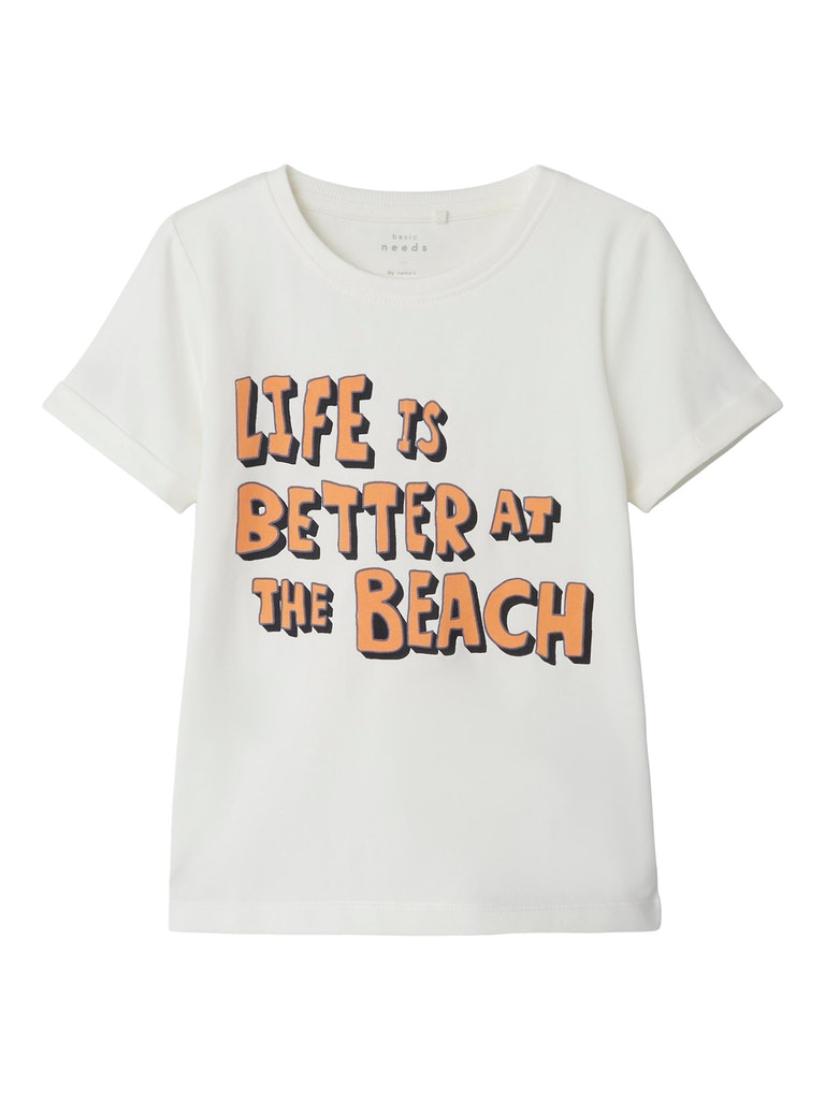 Μπλούζα "Life is better at the beach" λευκή