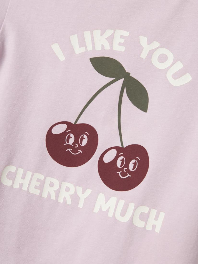 Μπλούζα μακρυμάνικη κορίτσι "I like you cherry much" ροζ