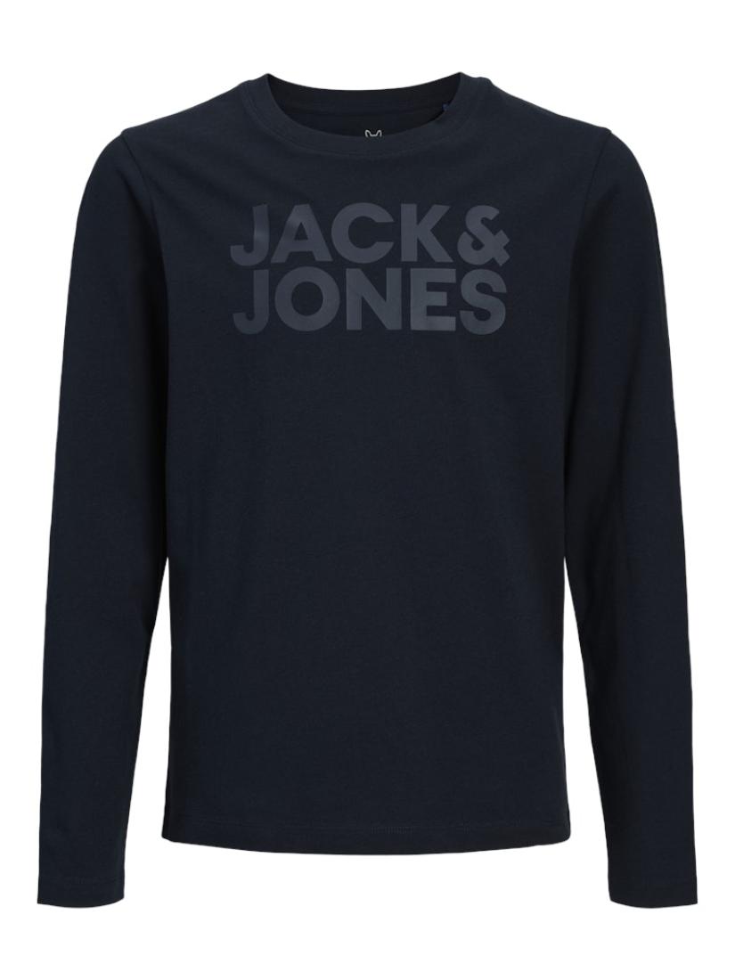 Μπλούζα μακρυμάνικη αγόρι "Jack & Jones" μπλε- Οργανικό βαμβάκι