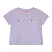 Μπλούζα crop top κορίτσι "Girls vibe" λιλά