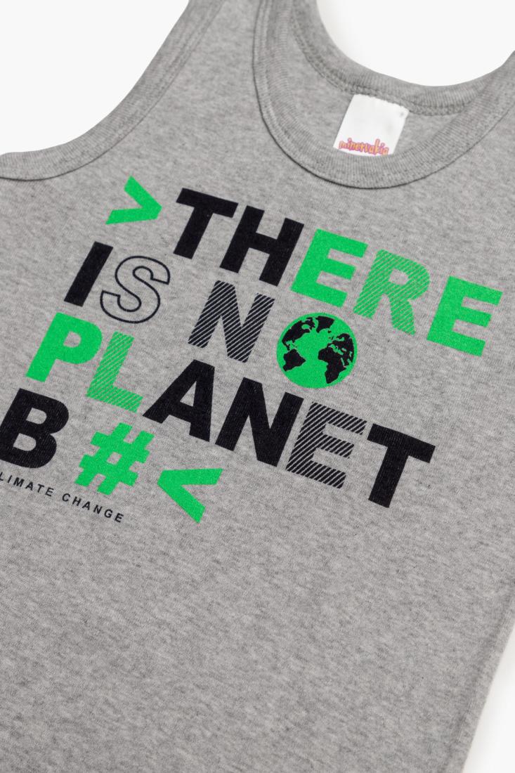 Φανέλα αμάνικη "There is no planet B" μελανζέ