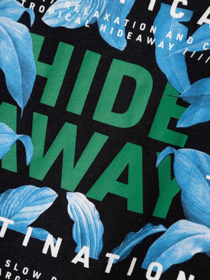 Σετ 2 μπλούζες κοντομάνικες αγόρι "Hide aways" ρουά/μαύρο