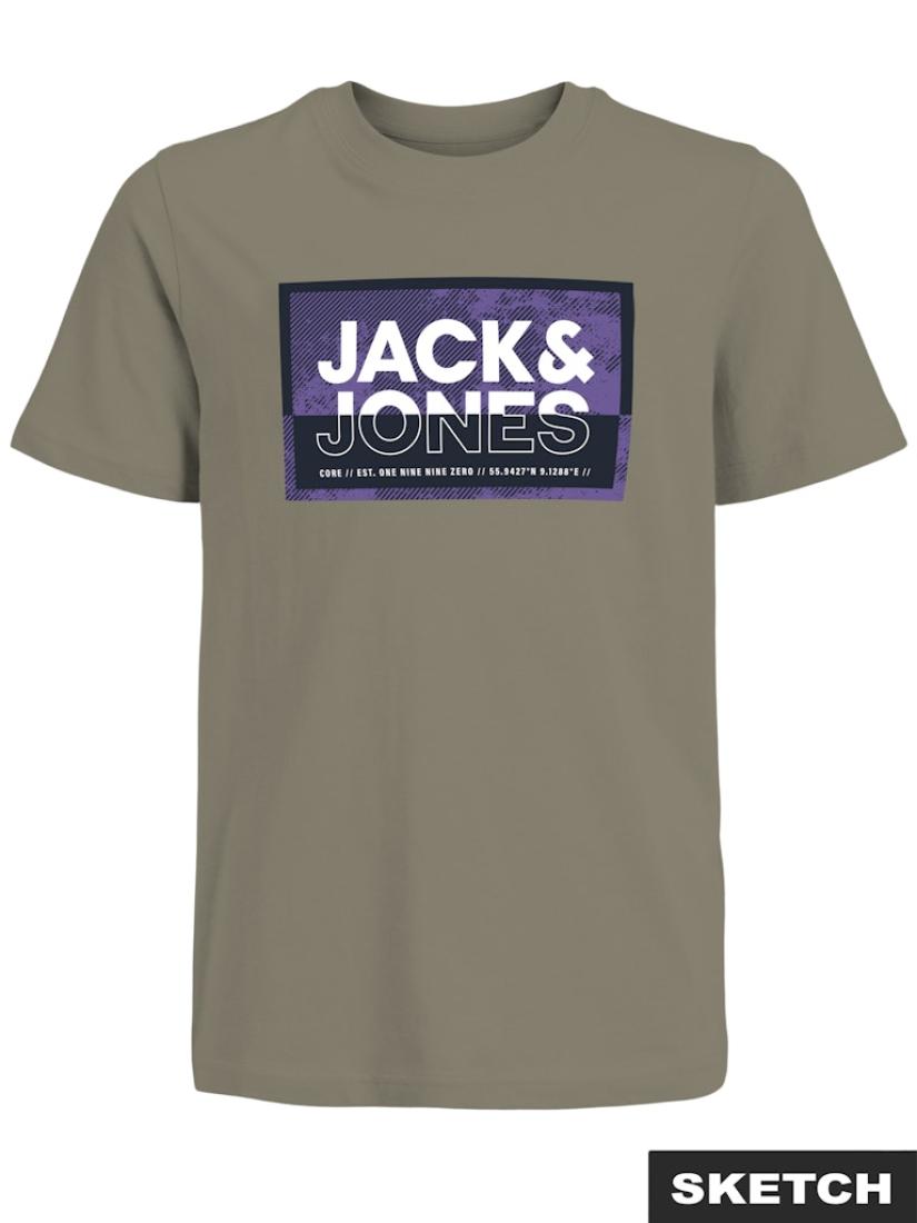 Μπλούζα κοντομάνικη αγόρι "Jack & Jones" χακί