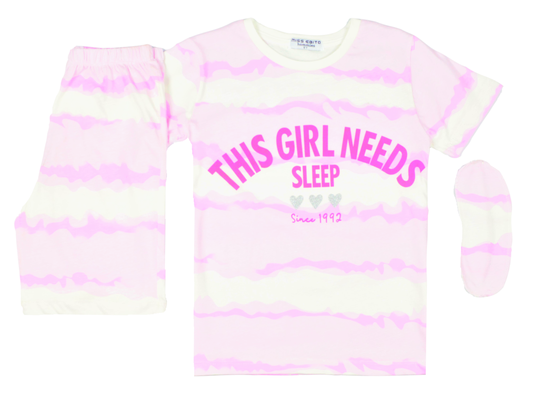 Πυτζάμα "This girl needs sleep" ροζ