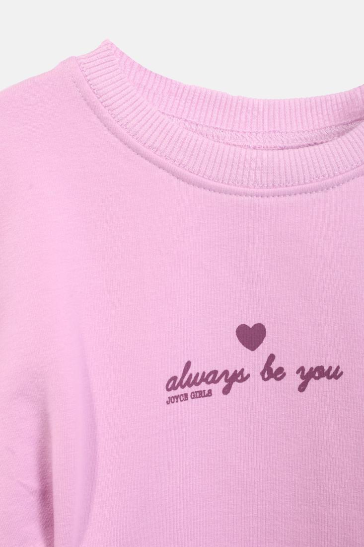 Φόρεμα φούτερ "Always be you" ροζ