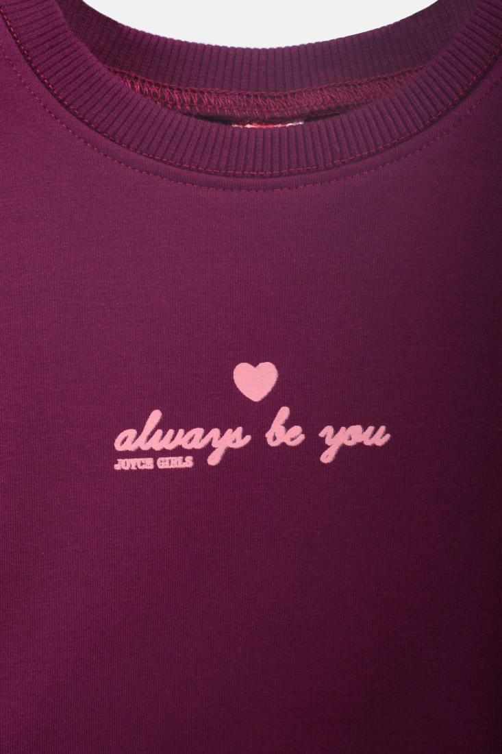 Φόρεμα φούτερ "Always be you" μωβ