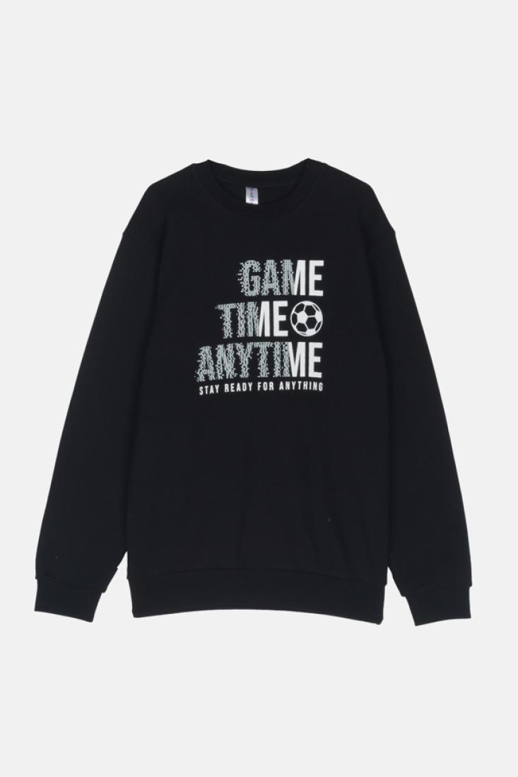 Πυτζάμα αγόρι "Game time, anytime" μαύρη