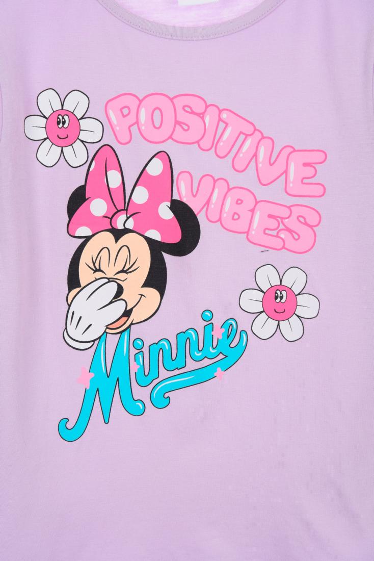 Μπλούζα κορίτσι Minnie Mouse "Positive vibes" λιλά