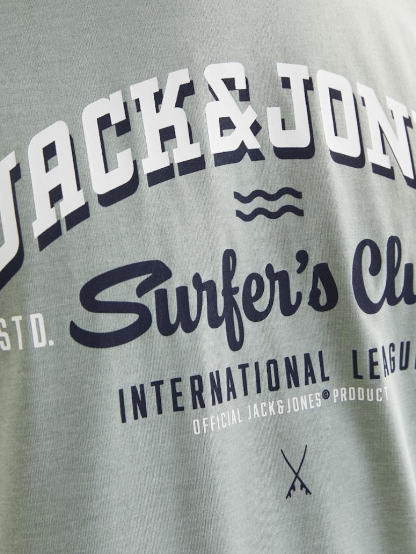 Μπλούζα κοντομάνικη ανδρική "Jack & Jones" χακί- Οργανικό βαμβάκι