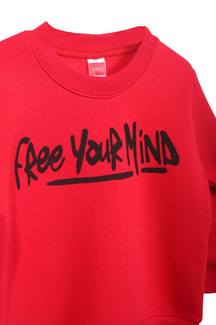 Μπλούζα φούτερ "Free your mind" κόκκινη