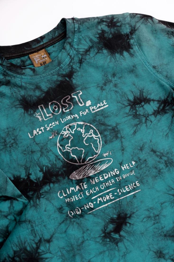 Μπλούζα tie dye "Lost" πράσινη