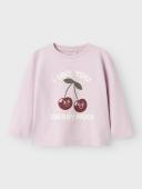 Μπλούζα μακρυμάνικη κορίτσι "I like you cherry much" ροζ