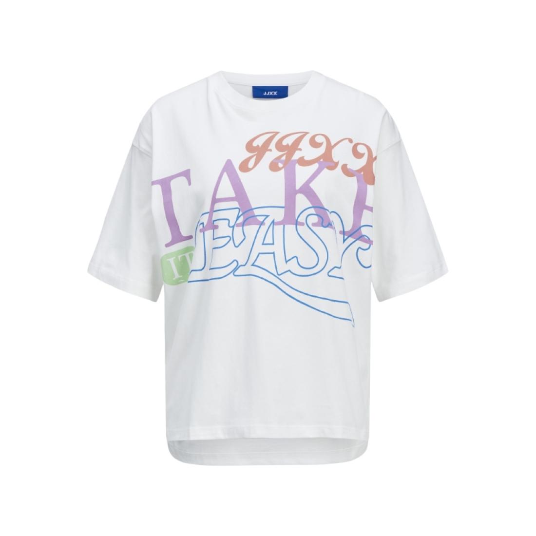 Μπλούζα oversize "Take it easy" λευκή