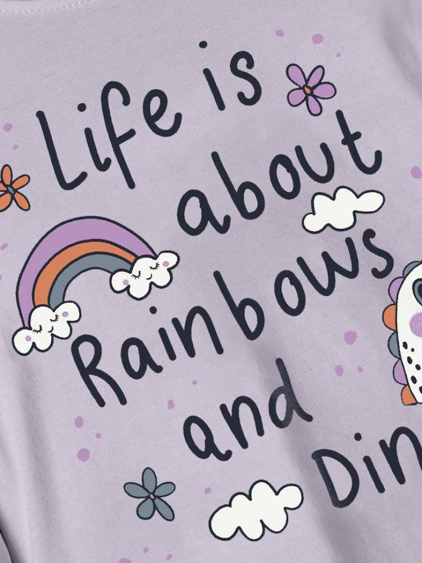 Μπλούζα "Life is about rainbows" λιλά