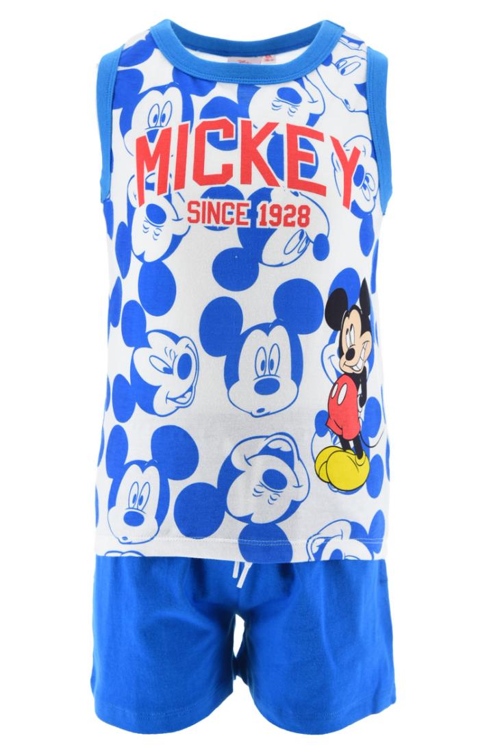 Σετ σορτς μακό αγόρι "Mickey since 1928" λευκό-ρουά