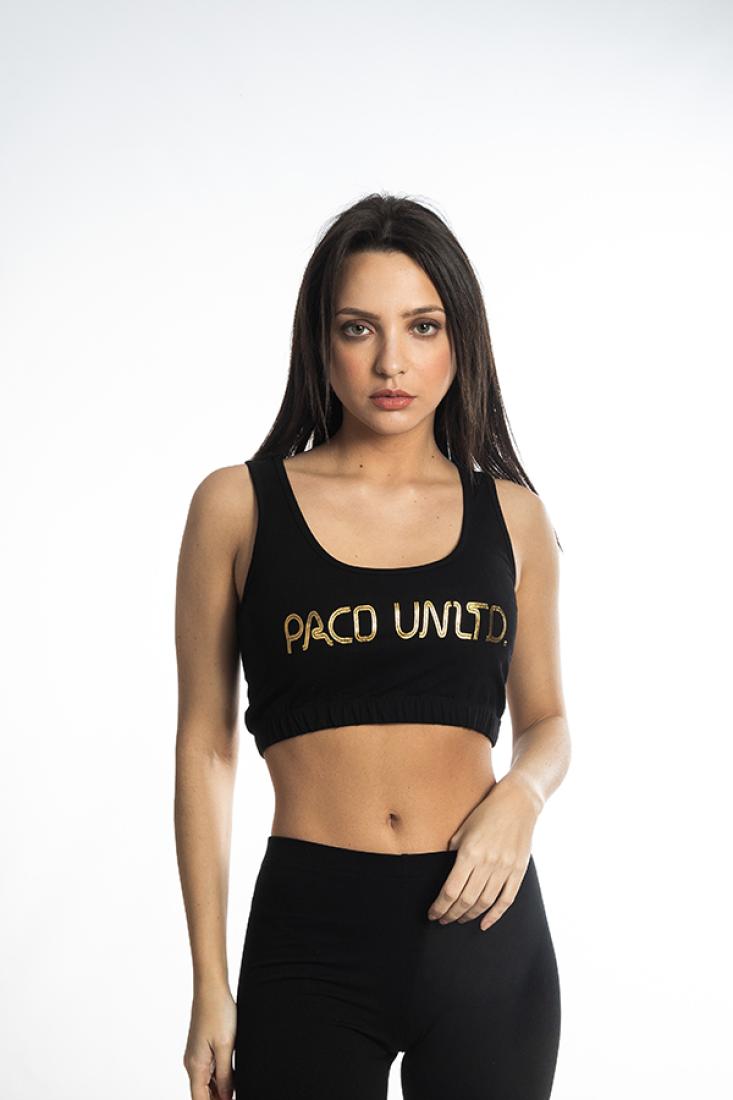 Μπλούζα crop top "PACO UNLTD" μαύρη