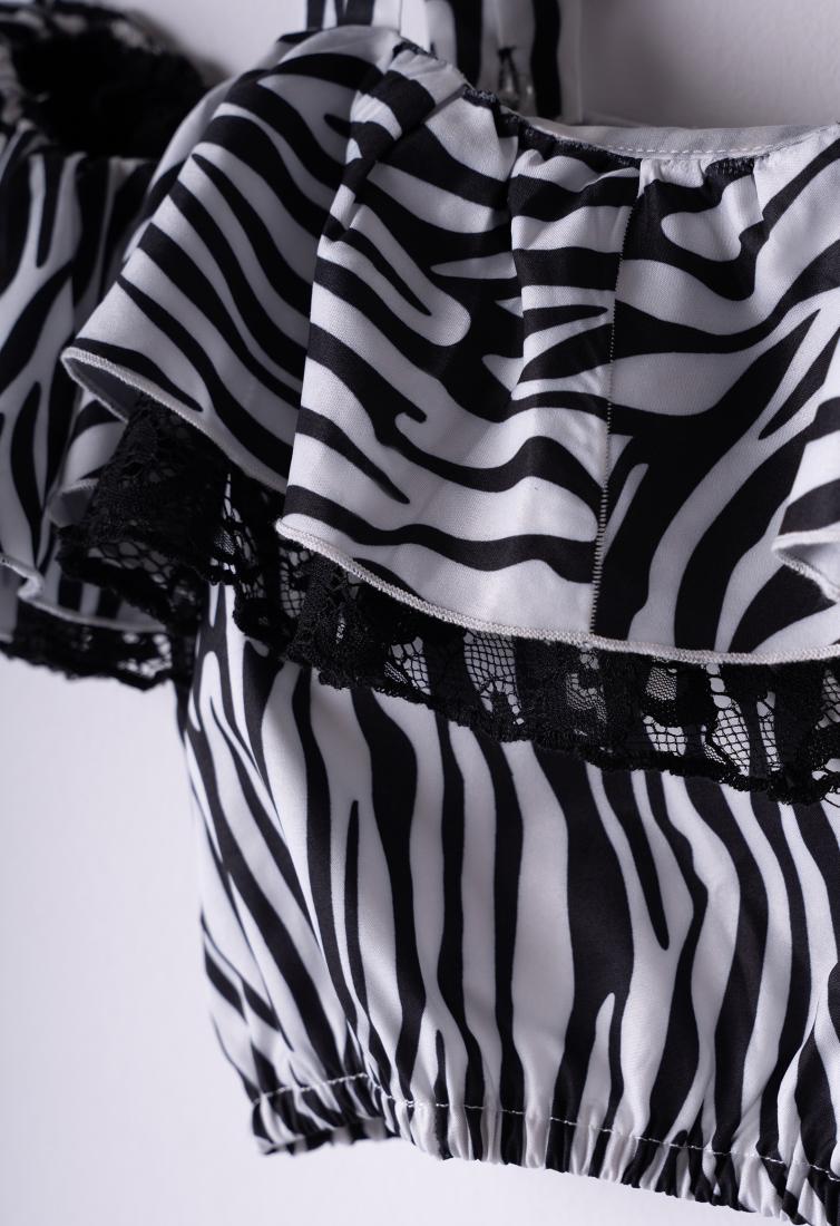 Σετ σορτς κορίτσι "Zebra print" μαύρο