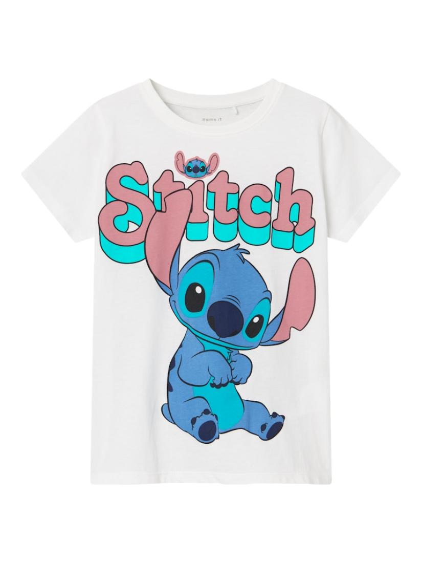 Μπλούζα κοντομάνικη κορίτσι "Stitch" λευκή