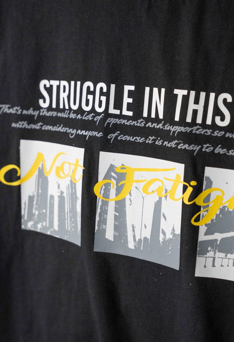 Σετ βερμούδα αγόρι "Struggle in this city" μαύρο