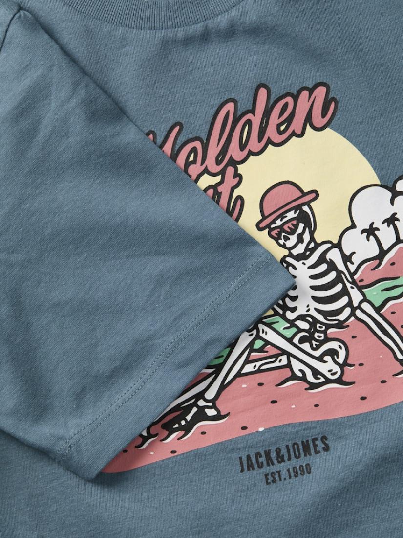 Μπλούζα κοντομάνικη αγόρι "Golden boat" ραφ