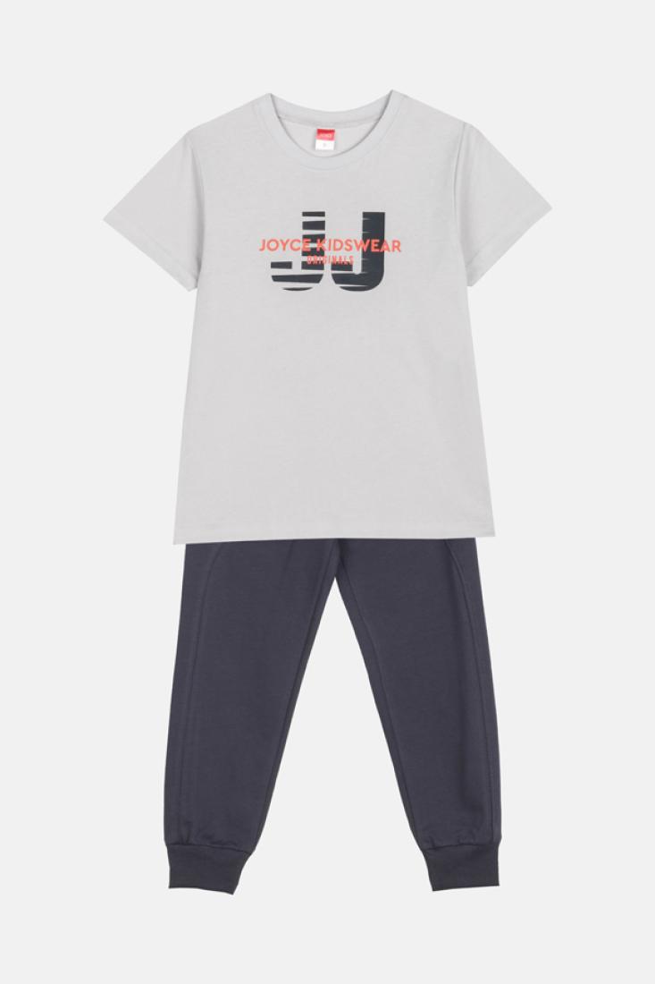 Σετ φόρμας αγόρι "Joyce kidswear originals" γκρι ανοιχτό