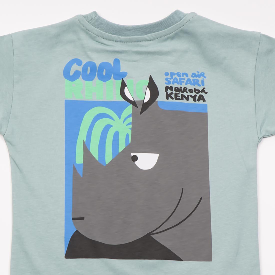 Σετ βερμούδα αγόρι "Cool rhino" μέντα