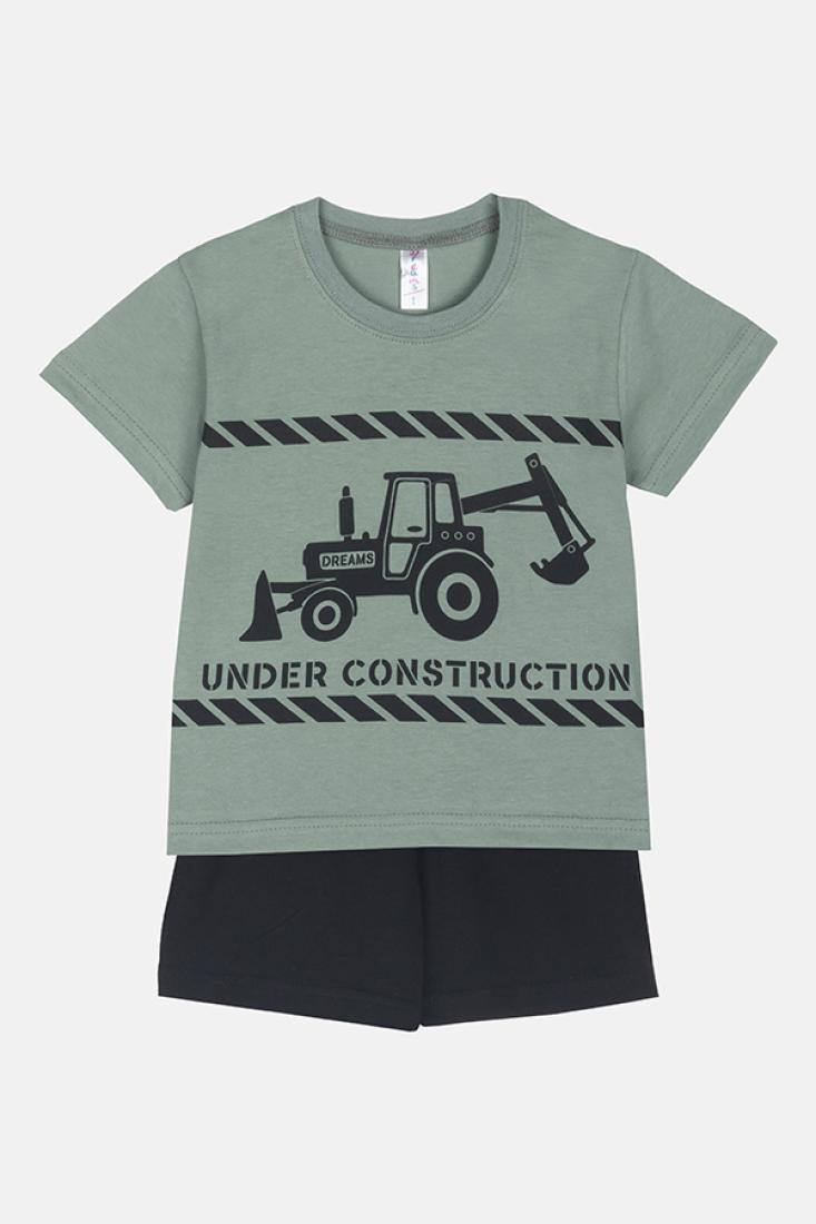  Πυτζάμα αγόρι "Under costruction" χακί