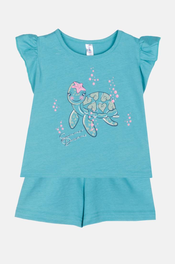  Πυτζάμα κορίτσι "Sea turtle" πετρόλ