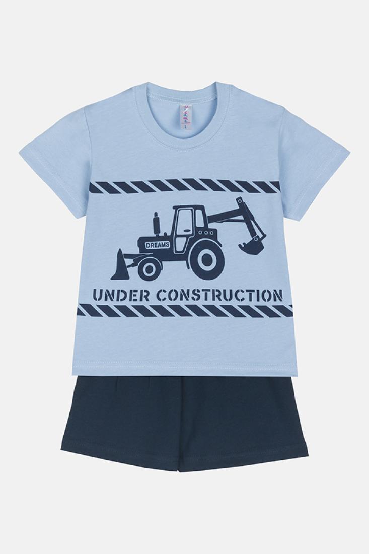 Πυτζάμα αγόρι "Under costruction" γαλάζιο