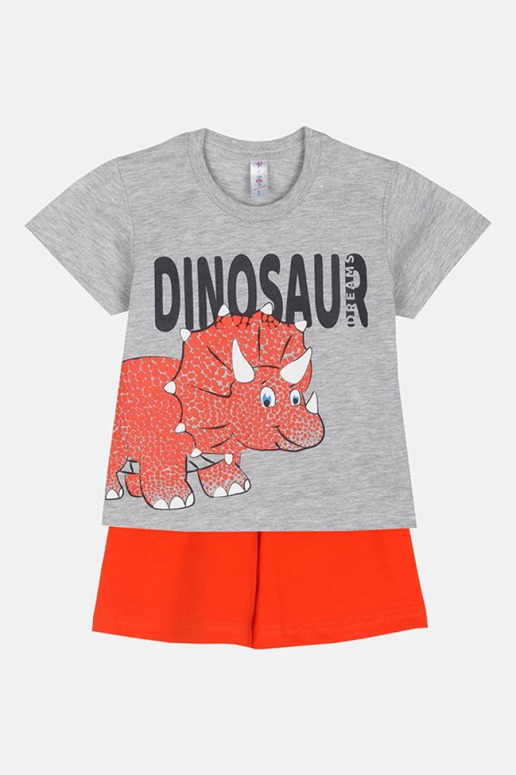  Πυτζάμα αγόρι "Dinosaur" γκρι μελανζέ