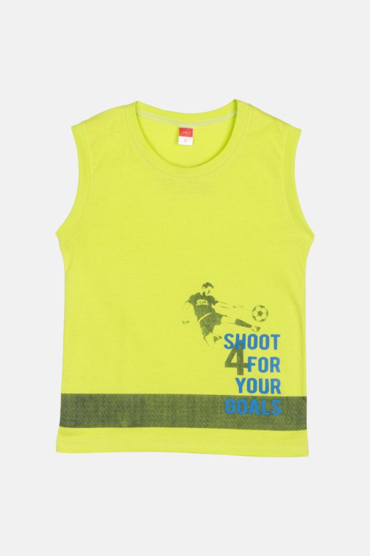 Σετ βερμούδα αγόρι "Shoot for your goals" λαχανί