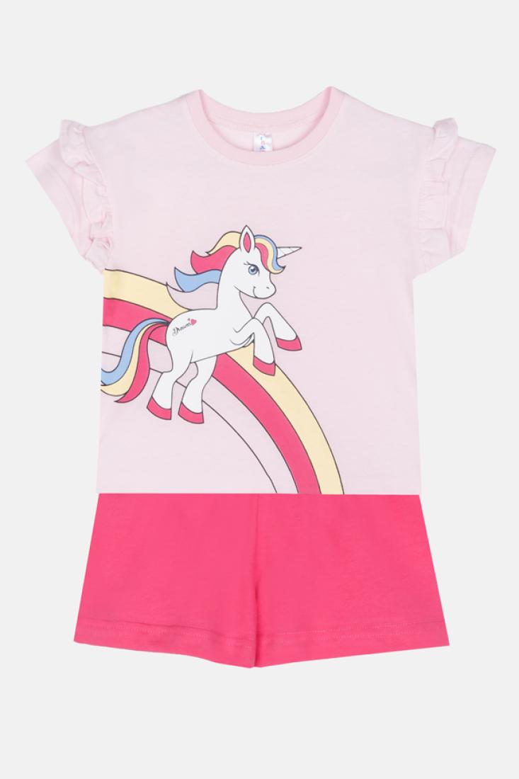 Πυτζάμα κορίτσι "Rainbow unicorn" ροζ