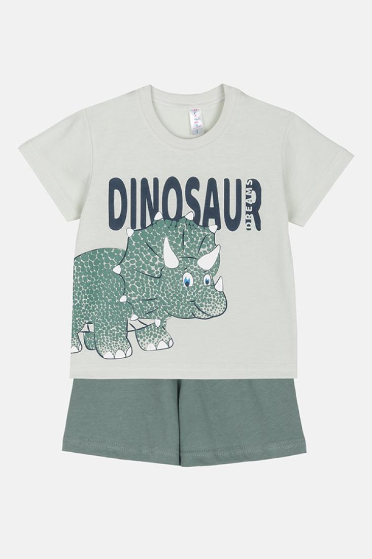 Πυτζάμα αγόρι "Dinosaur" εκρού