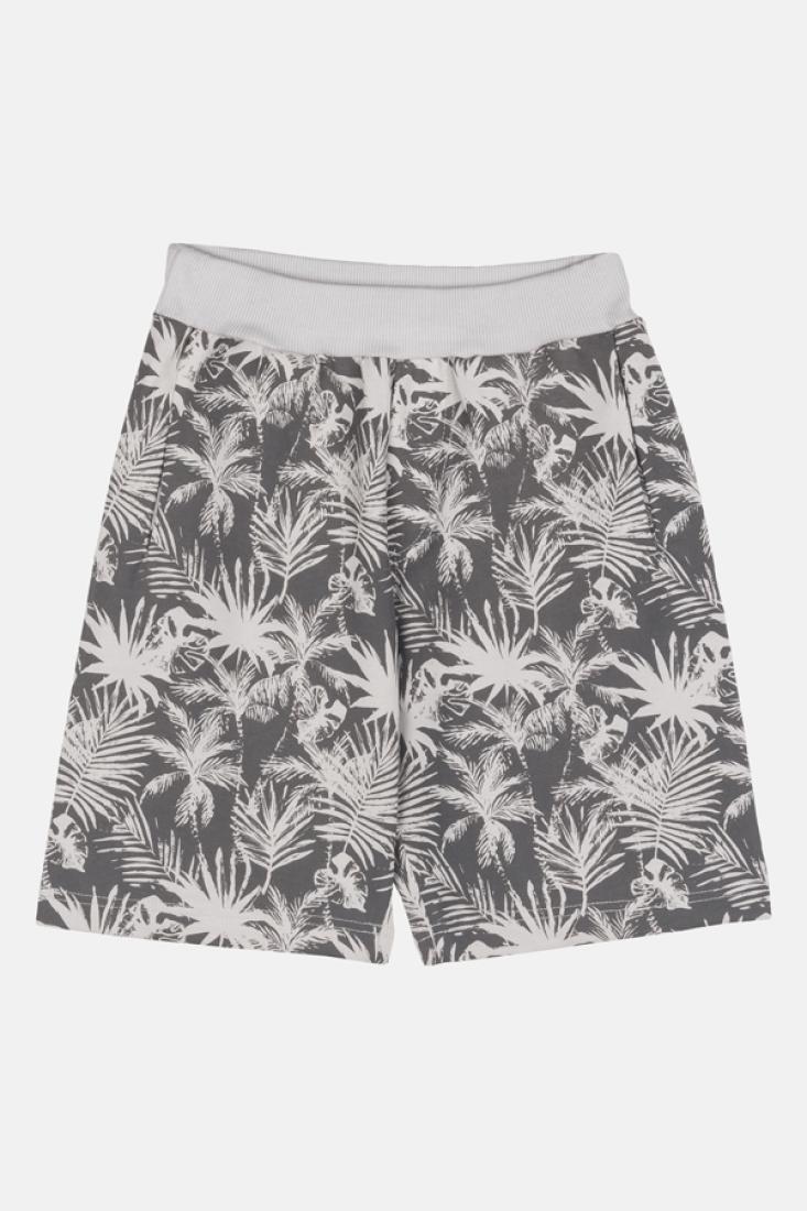  Σετ βερμούδα αγόρι "Tropical print" γκρι