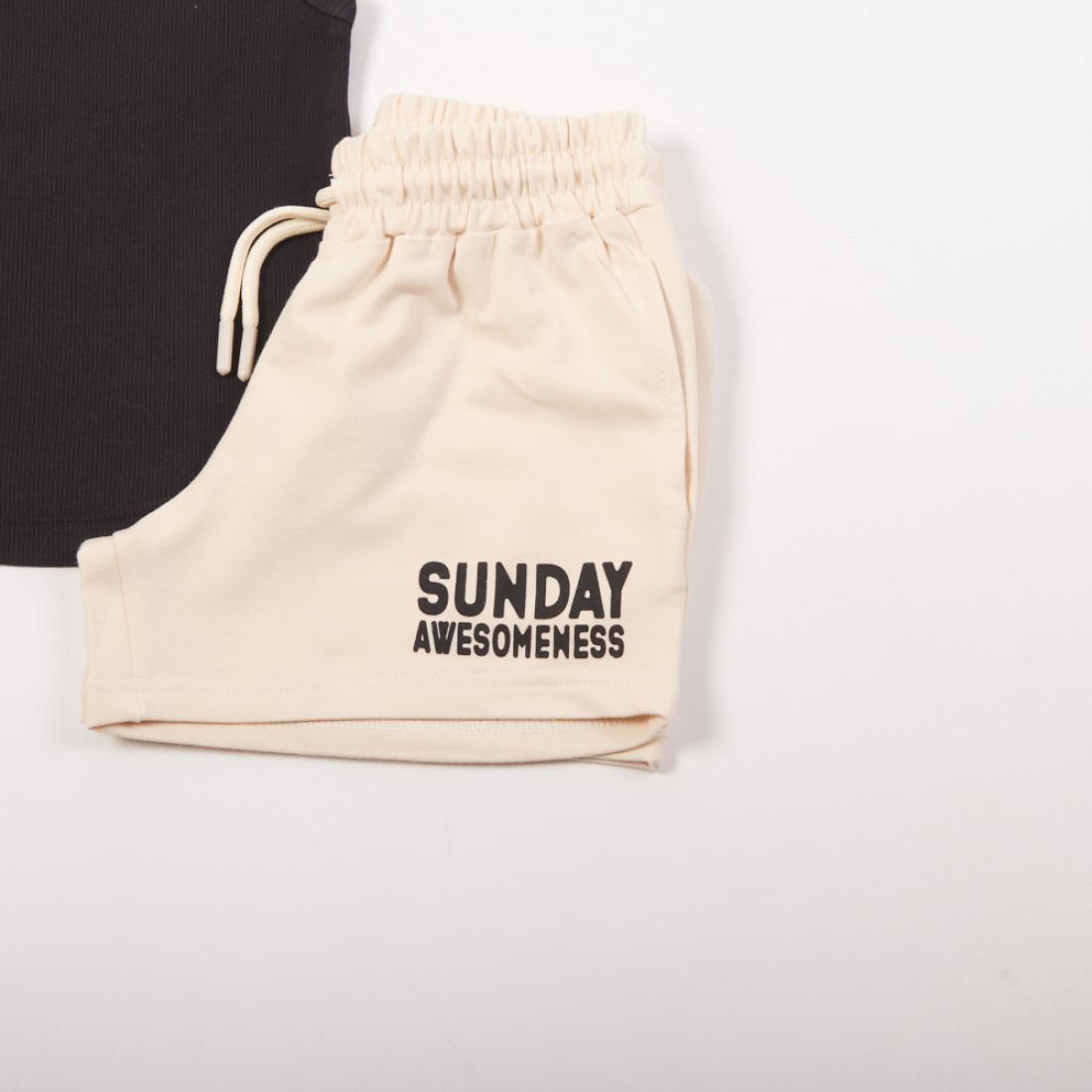 Σετ σορτς κορίτσι "Sunday Awesomeness" μαύρο