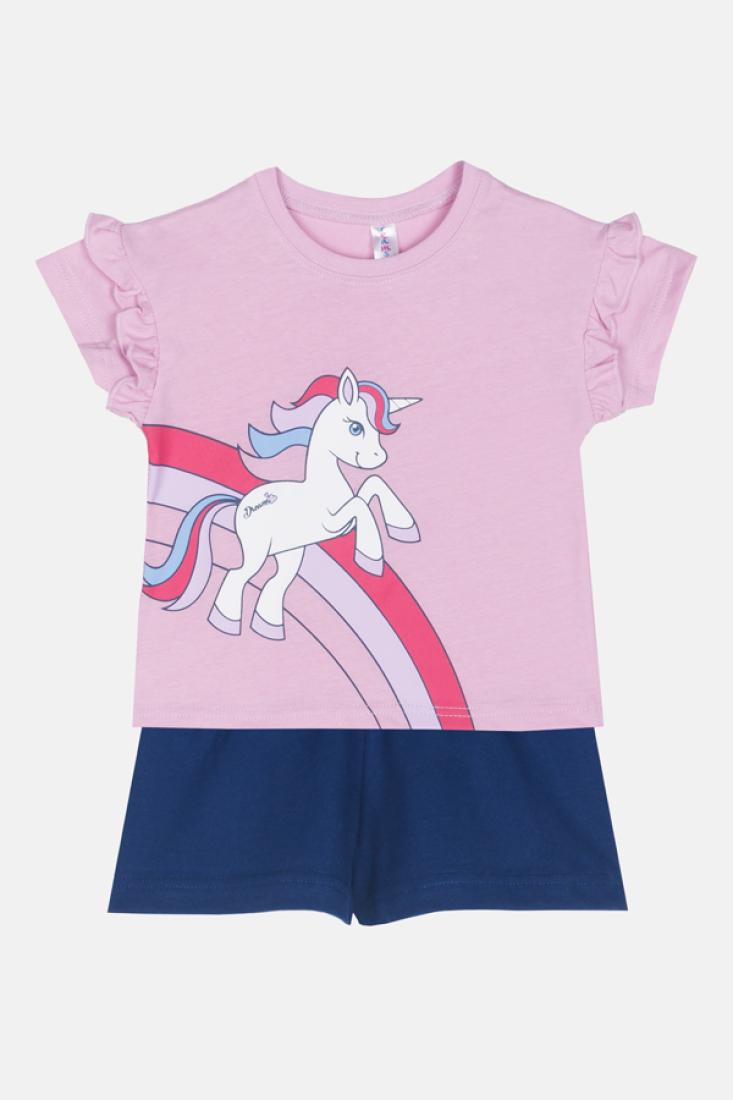 Πυτζάμα κορίτσι "Rainbow unicorn" λιλά