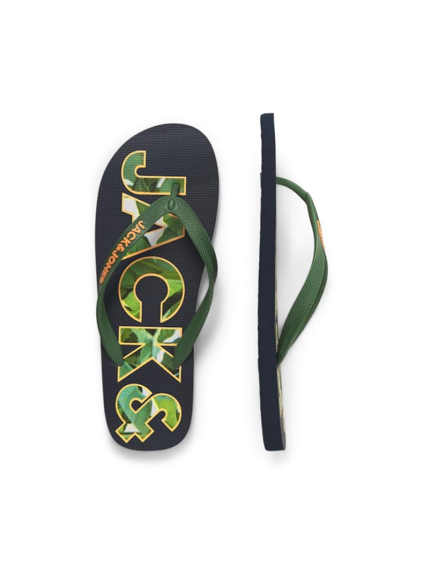 Σαγιονάρες flip flop ανδρικές "Palm print" μπλε-πράσινο